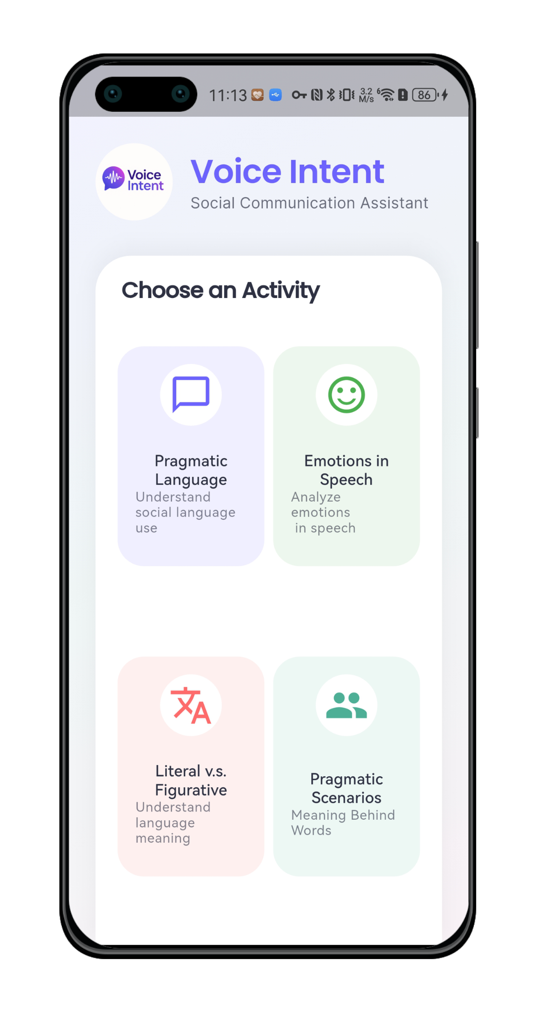 Voice Intent — Home Screen